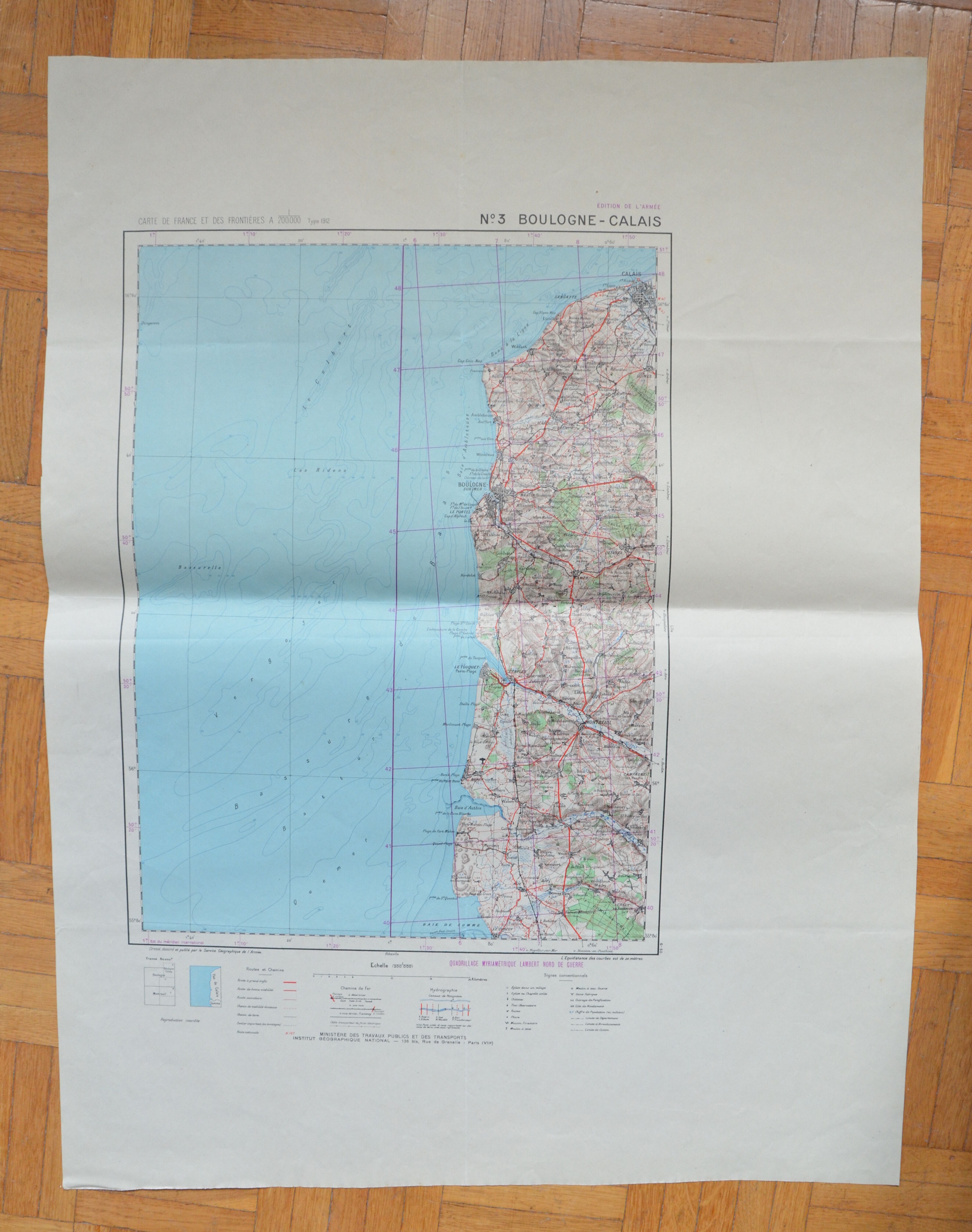 Map n ° 3, Boulogne-Calais, army Edition