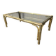Table basse laiton faux bambou 1970