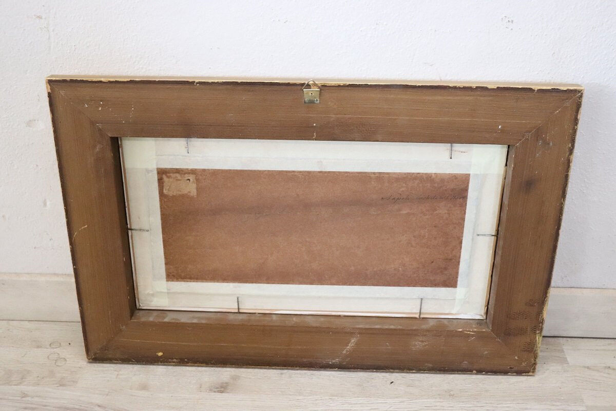 View of the Gulf of Naples, oil painting on board, Italy early 20th century, signed