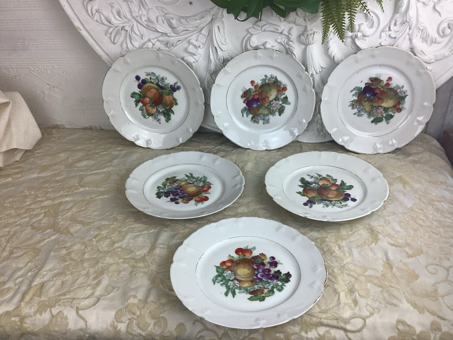 6 dessert plates Limoges porcelain