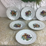 6 dessert plates Limoges porcelain