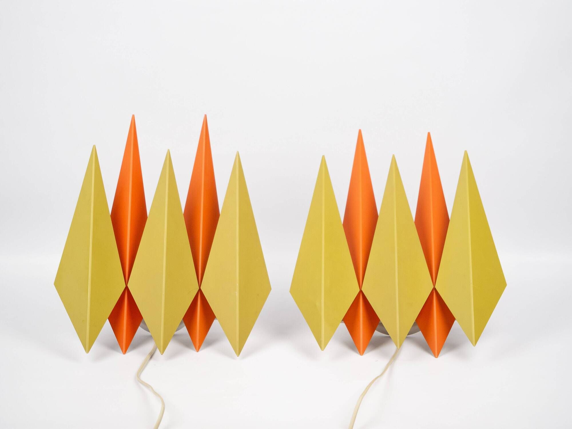 Pair of 2 Danish vintage wall lamps Diamant by Holm Sorensen, 1960