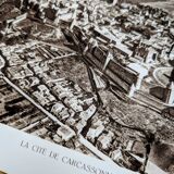 Carcassonne, Aude, vintage, photo plate printed in 1935.