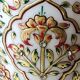 Hindu marble vase with floral decoration and gold leaf, in a box. Height 20 cm.