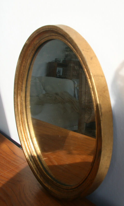 Golden mirror oval 32x25cm