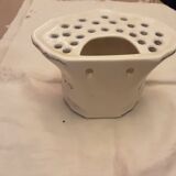 Handmade signed moustier pottery bouquet holder