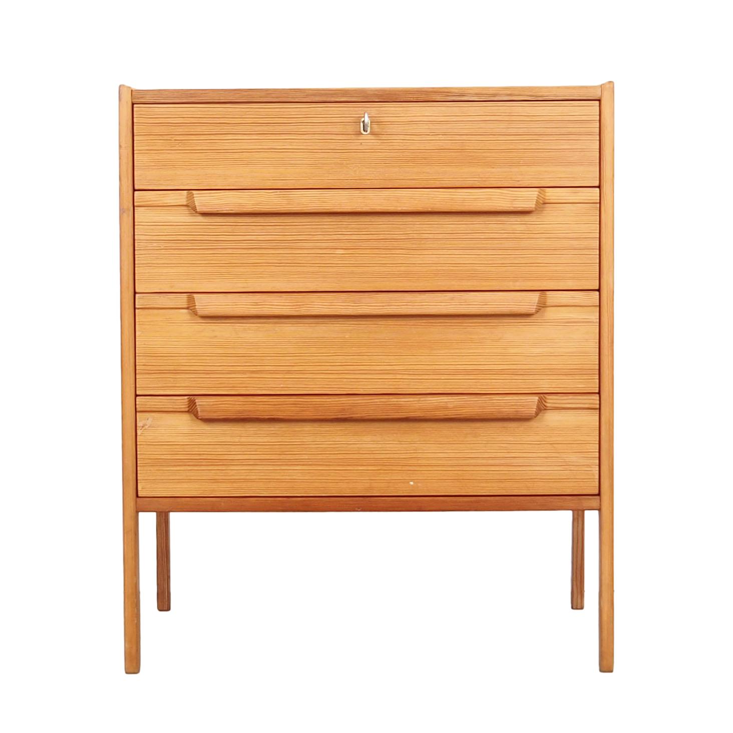 Pine chest of drawers, Swedish design, 70s, made in Sweden