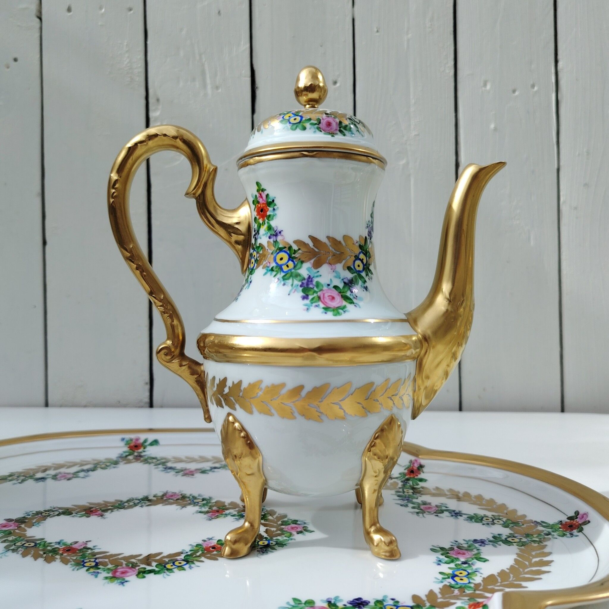 Coffee service for two, Limoges porcelain, complete