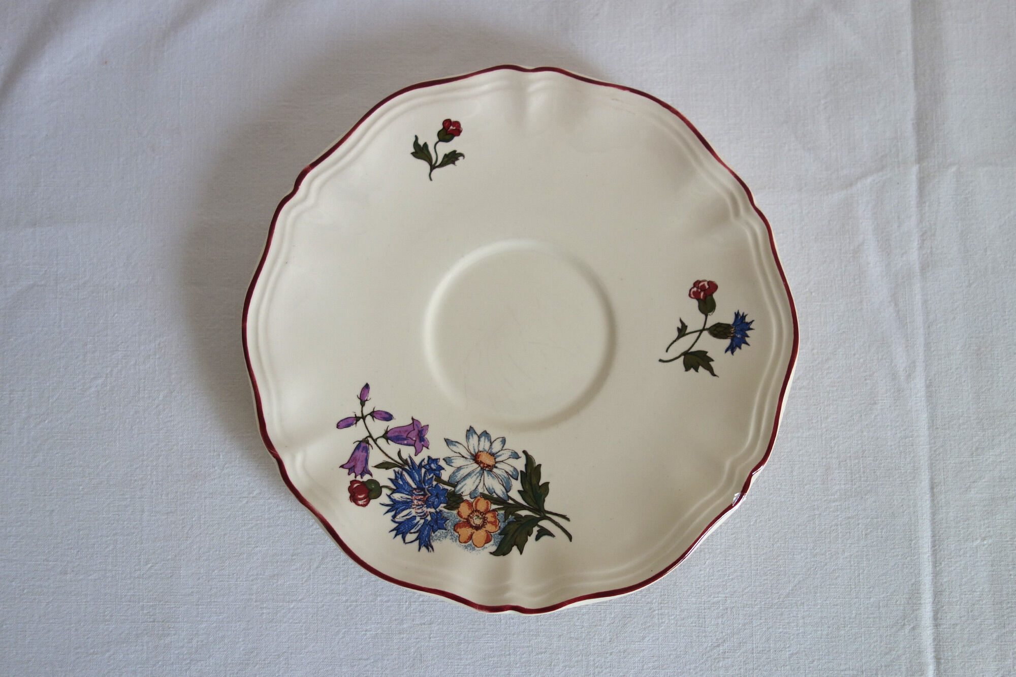 Tasse à thé et soucoupe vintage sarreguemines "agreste"