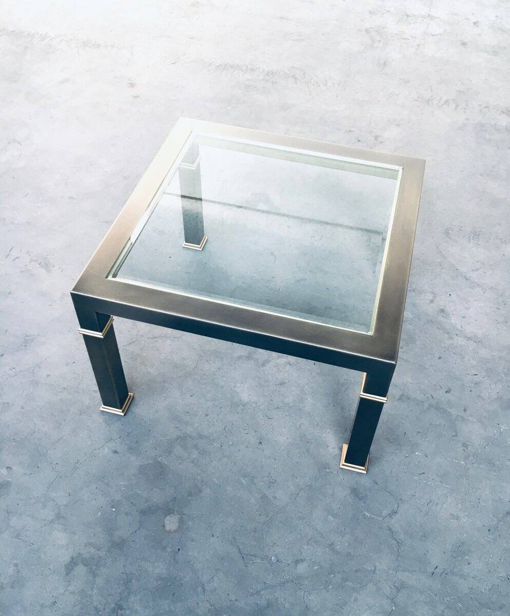 Vintage Postmodern Brushed Metal Coffee Table from Belgo Chrom / Dewulf Selection, 1980s