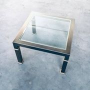 Vintage Postmodern Brushed Metal Coffee Table from Belgo Chrom / Dewulf Selection, 1980s