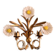 Wall lamp in gilded brass with a daisy design.