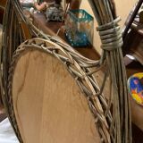 Miroir osier 1950-1960