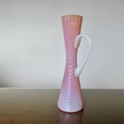 Vase, soliflore stelvia glass, italy, pink, orange and opalescent, 1960s