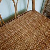 Table de chevet en rotin vintage 60'