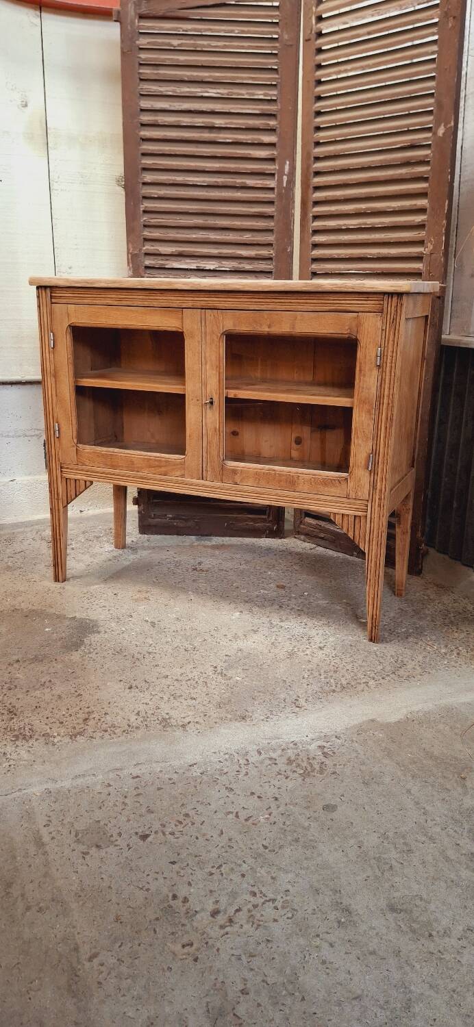 Old glass sideboard on legs