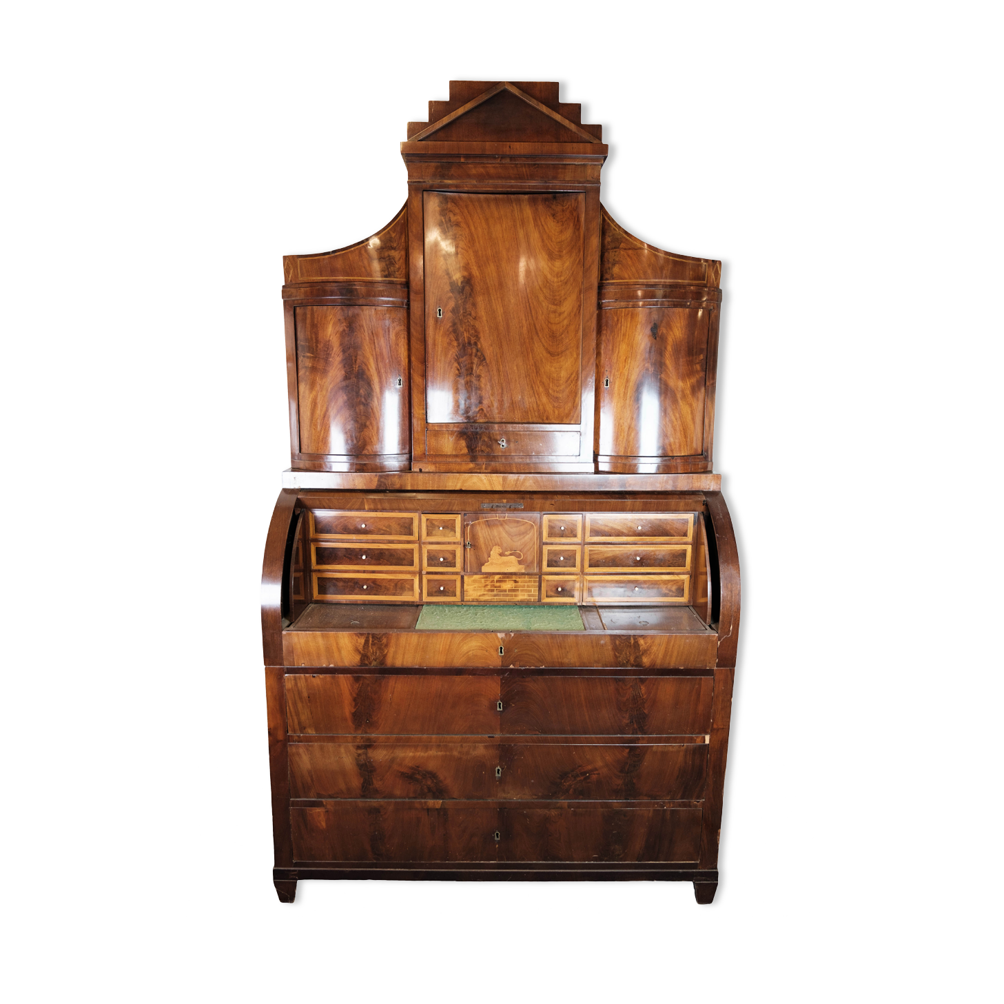 Empire bureau of hand polished mahogany, 1820s