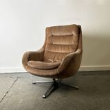 Rodney Kinsman Mid-century 1960s corduroy swivel lounge chair