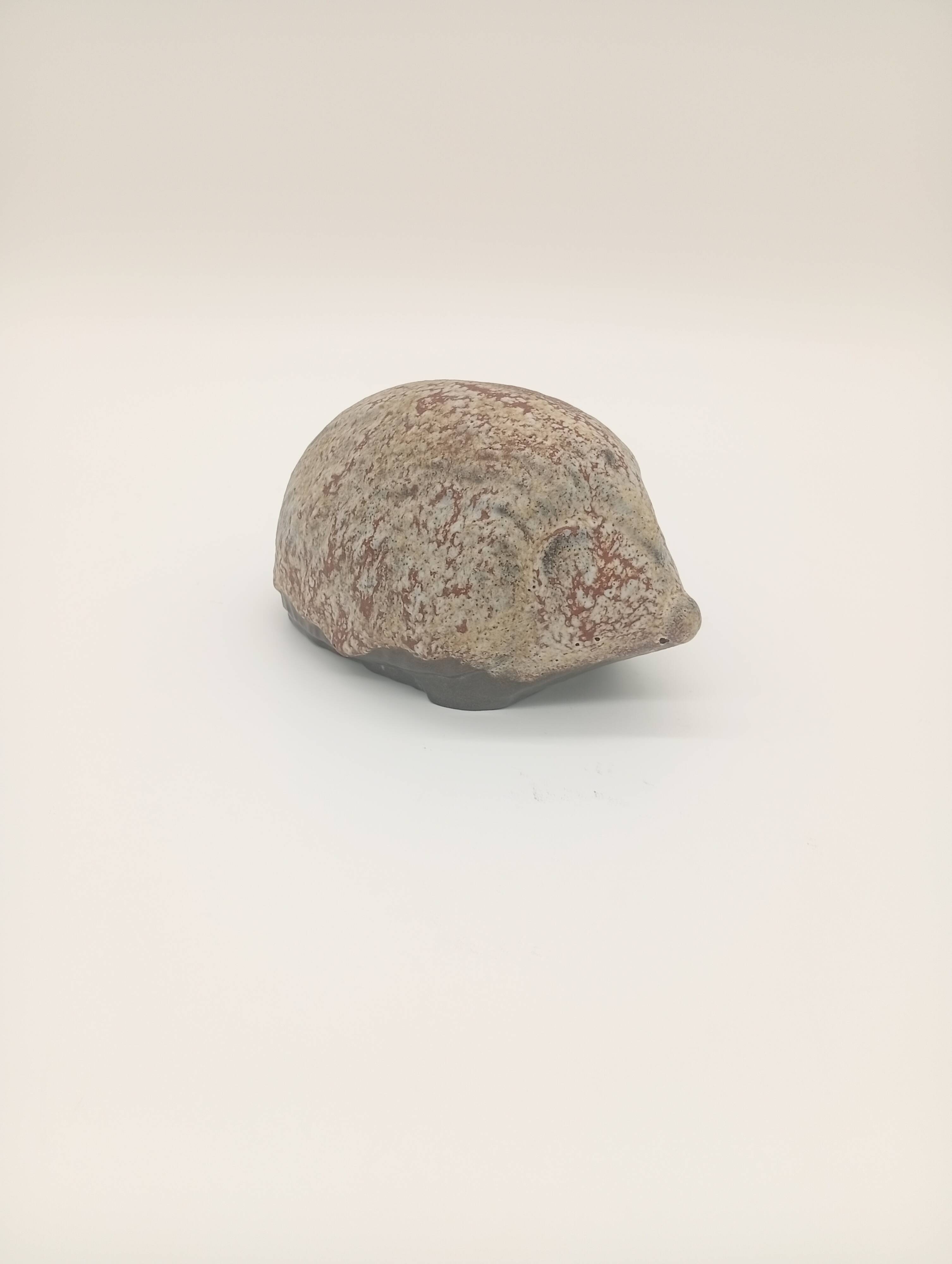 Hedgehog Statuette Zoomorphic Brutalist Sculpture Molded Pottery 20th Century