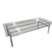 XL vintage coffee table in glass and chrome