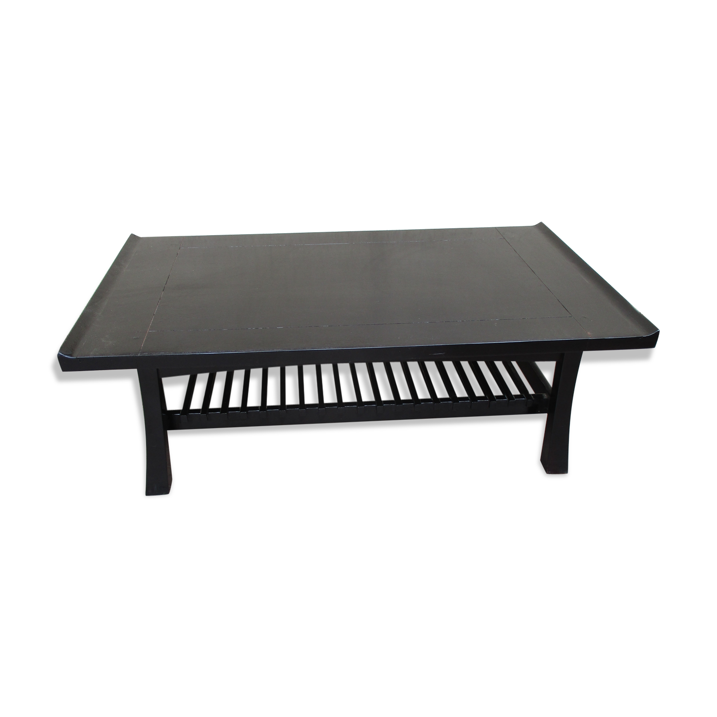 Table basse asiatique japonaise chinoise laquée noire ...