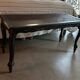 Table basse ancienne laquée noire & cannage – décor peint – fin XIXe