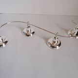 4-light silver metal candle holder
