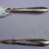 2 dessert serving cutlery art deco silver filled and silver metal