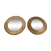 Lot of small round mirrors in oriental brass
