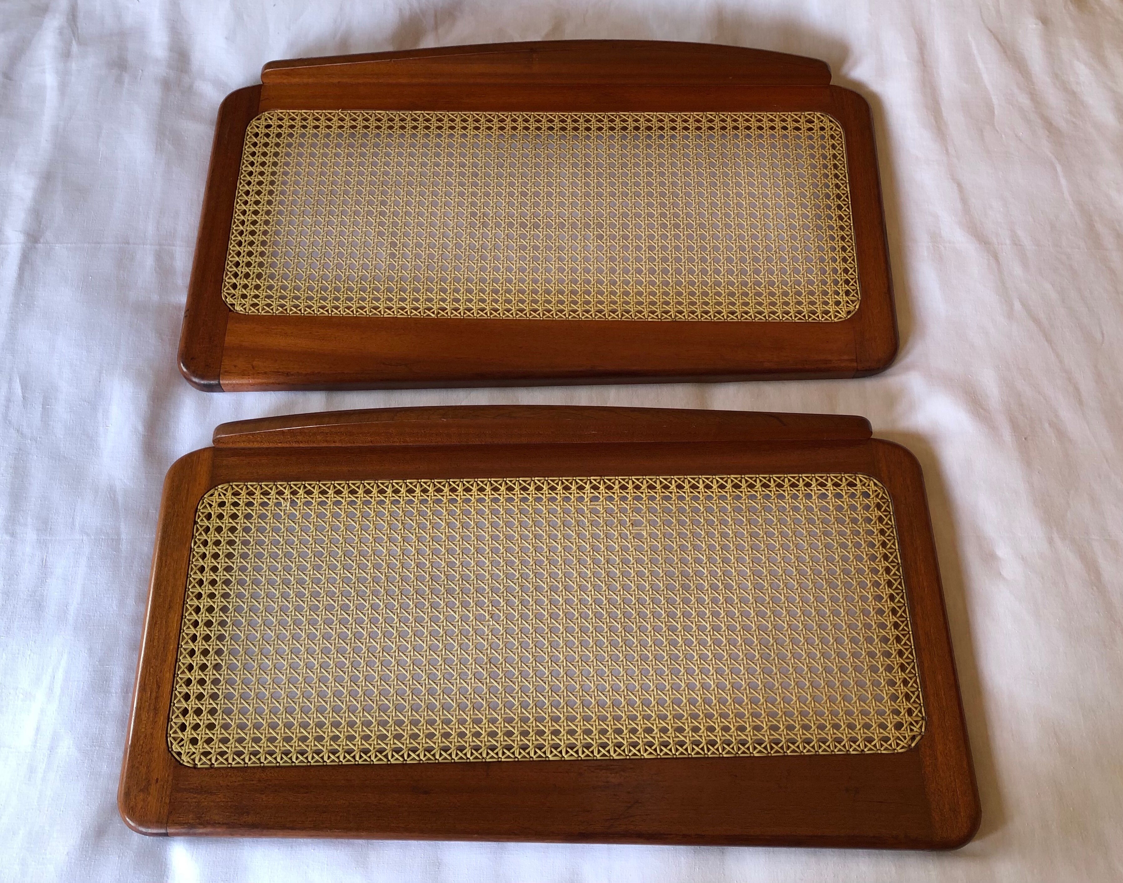 Vintage rattan canning headboard