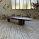 Table basse années 50 plateau bois exotique XXL