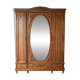 Armoire ancienne en bois massif avec miroir ovale