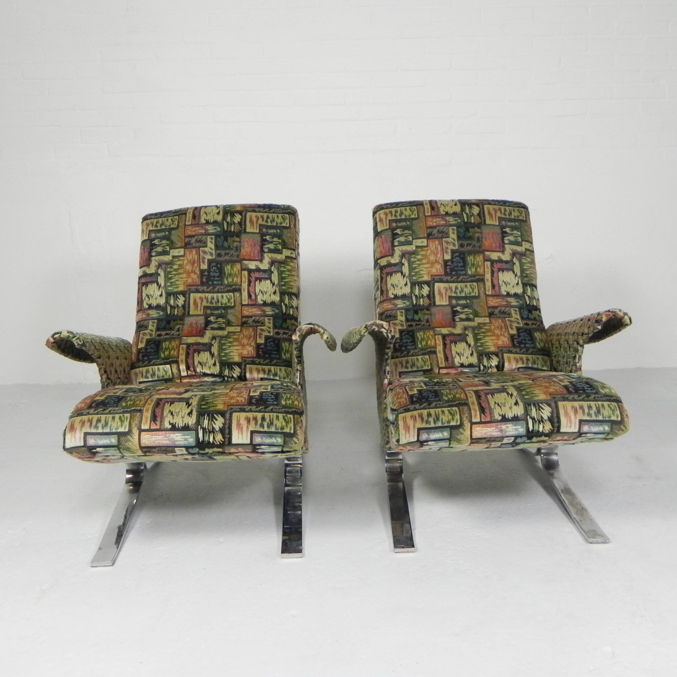 Set of 2 armchairs, Copenhagen model, Francois Letourneur, 1960s