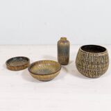 Modern Ensemble from the Mid-Century of 4 Ceramic Pieces Rubus Gunnar Nylund Rörstrand, Sweden