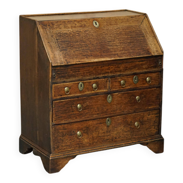 Ancient Georgian writing desk circa 1760 with a leather top.
