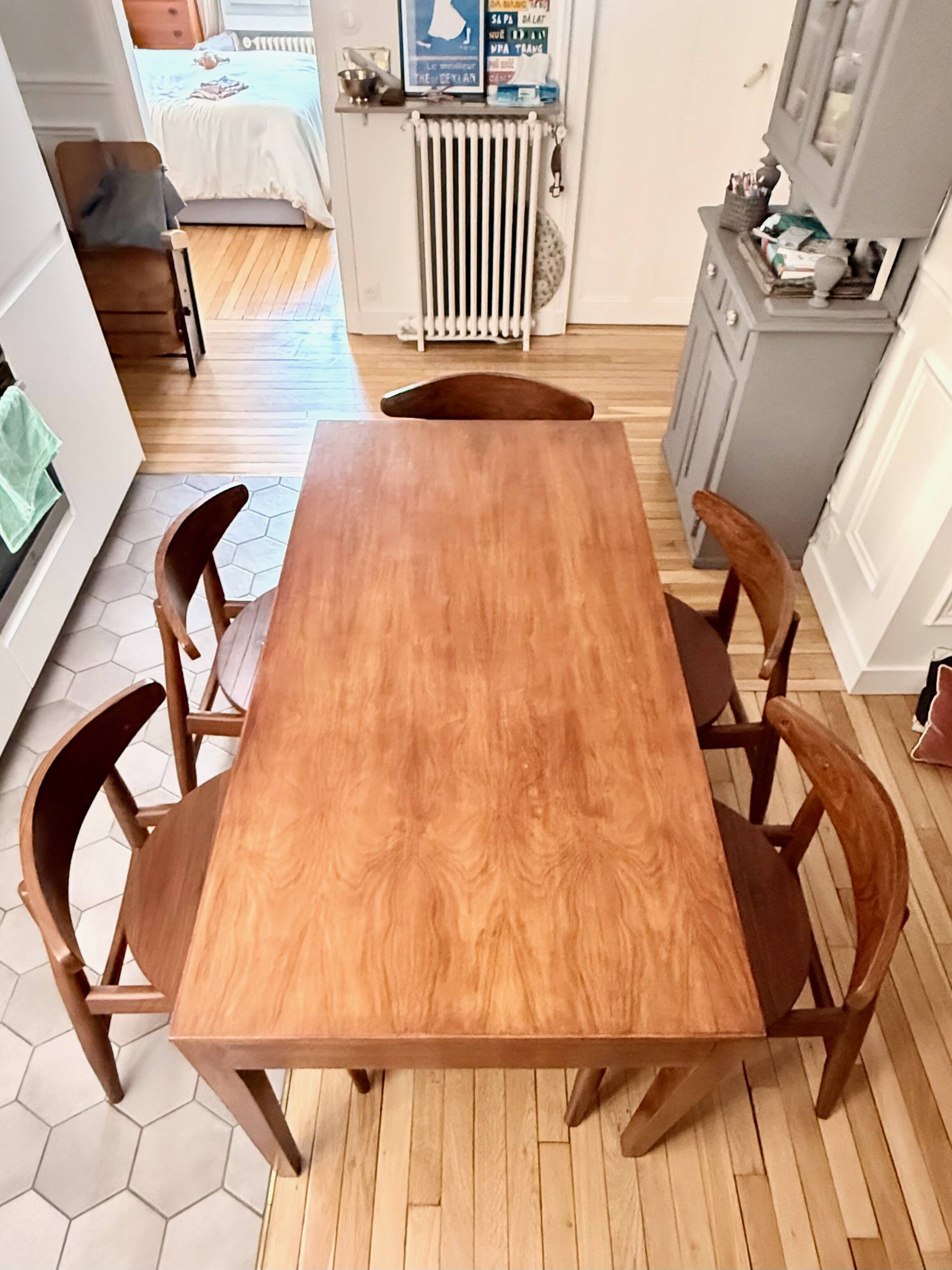 Dining table + 6 chairs inspired by Hans J. Wegner CH30 – rosewood wood