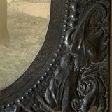 Ancien porte photo cadre en étain ciselé vintage