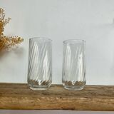 6 vintage twisted glasses