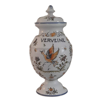 Apothecary pot "vervain" in faience of moustiers