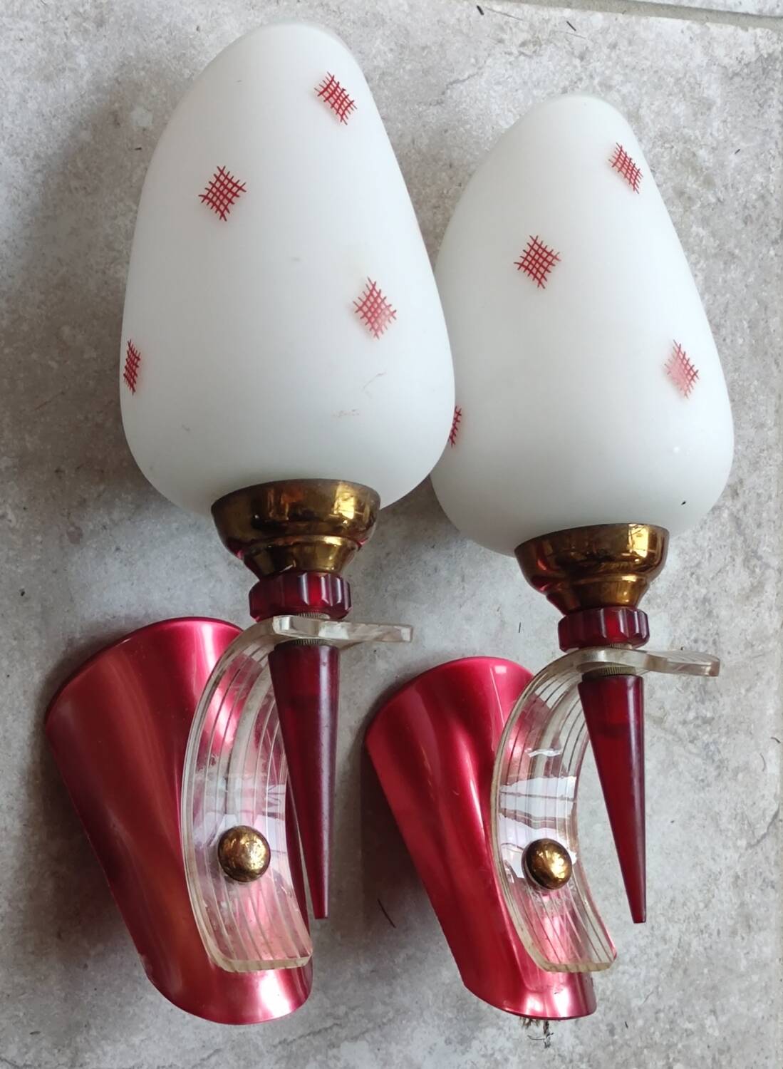 Pair of wall lights from the 1950s/1960s