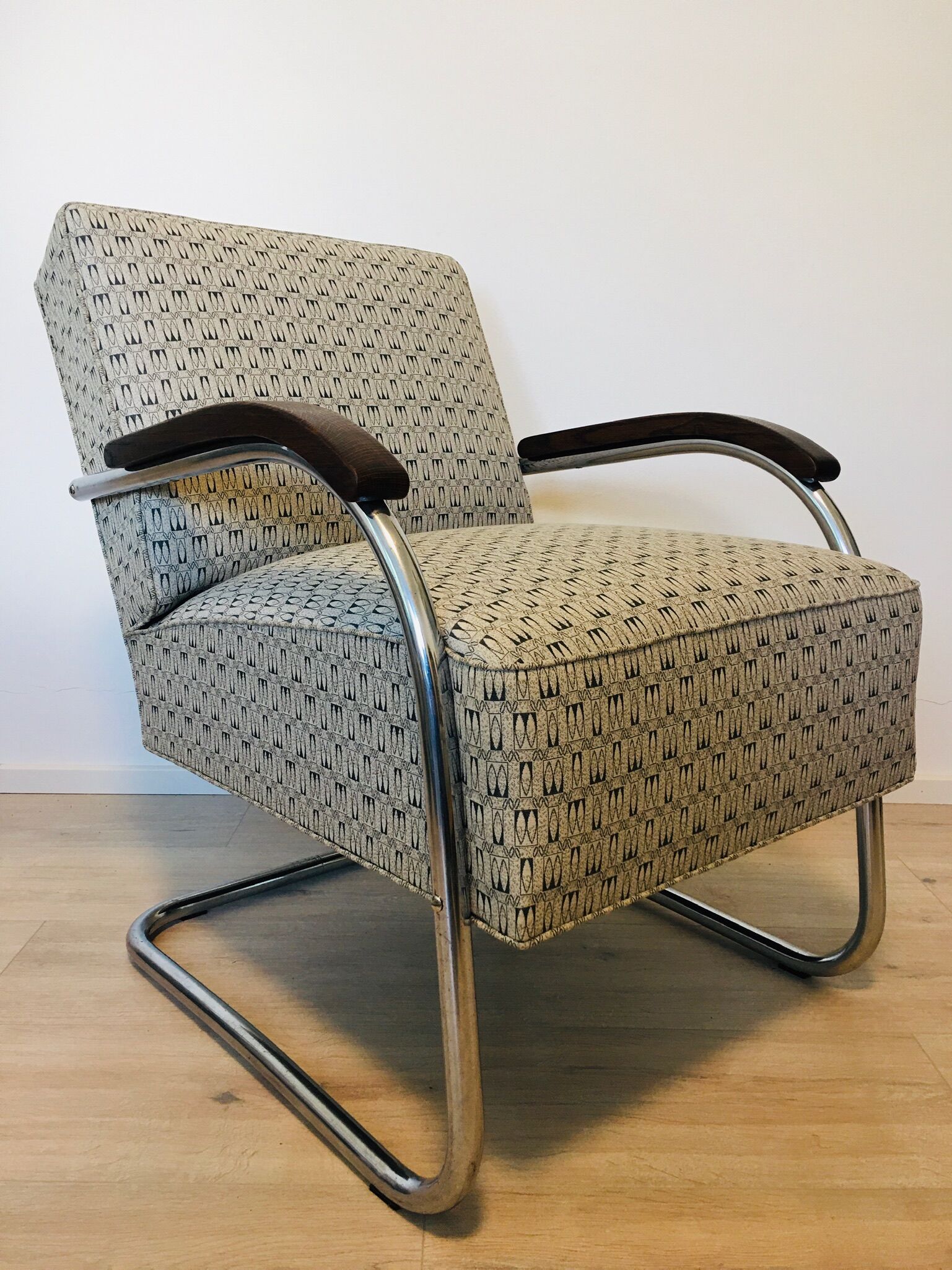 Bauhaus tubular steel armchair from Mücke Melder, 1930s