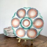 Majolica oyster plates, Digoin & Sarreguemines