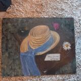 Tableau huile. Nature morte au chapeau