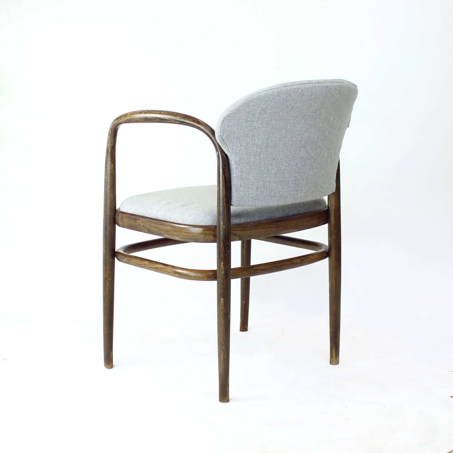 Curved wooden armchair, Czechoslovakia, 1950s