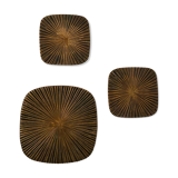 Set of three bronze mats