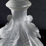 Pair of pressed molded glass candlesticks from Val St Lambert model Griffon