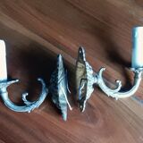 Set of 2 bronze wall chandeliers 1 fire