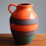 German ceramic orange vase from the 60s