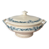 Blue ironstone soup tureen Longchamp model Denise