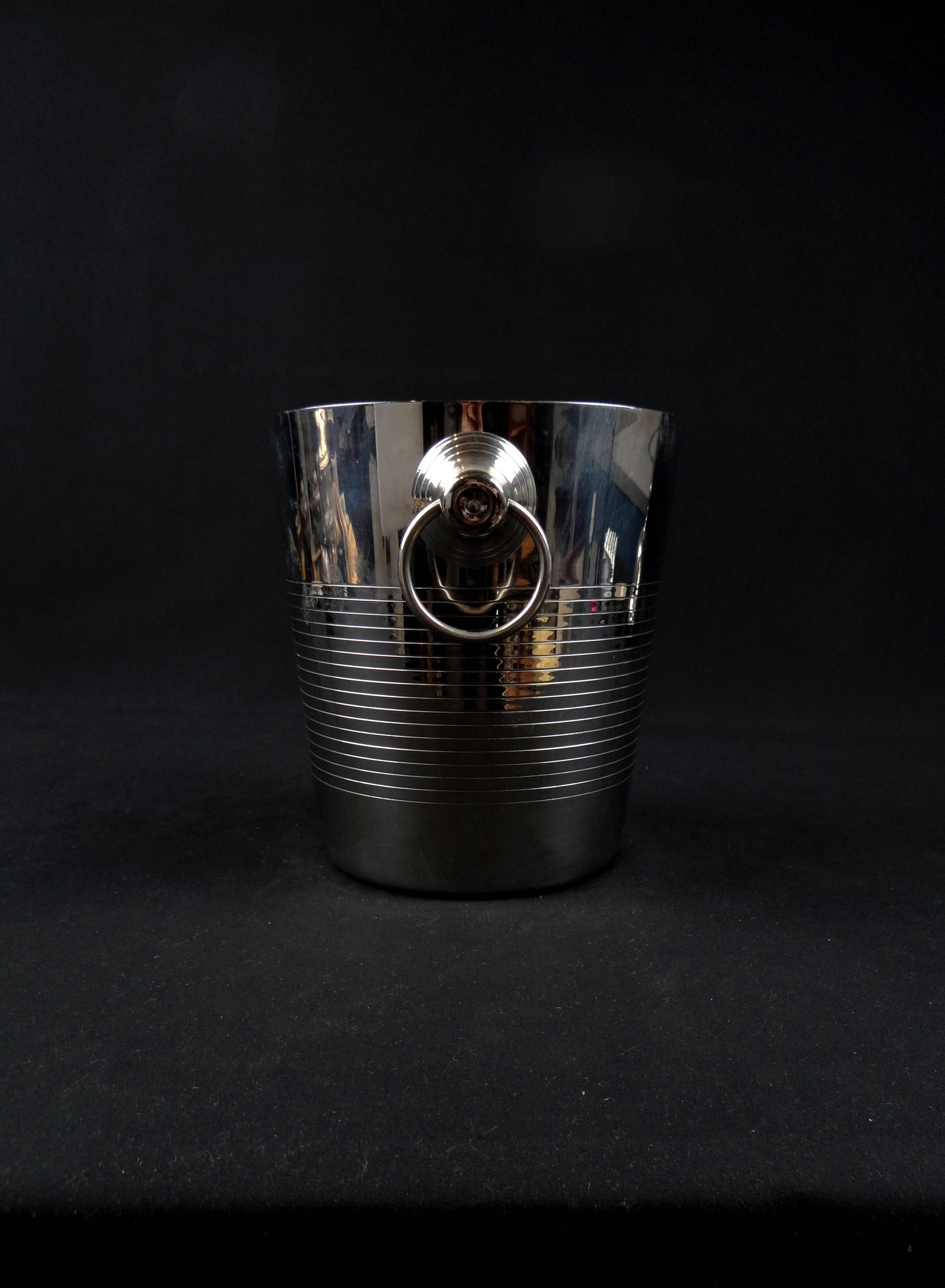 Vintage 1970s stainless steel champagne bucket by Létang Rémy
